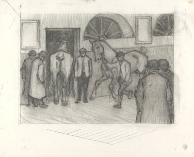 1917年頃の馬マート（紙にクレヨン） 作： Robert Polhill Bevan